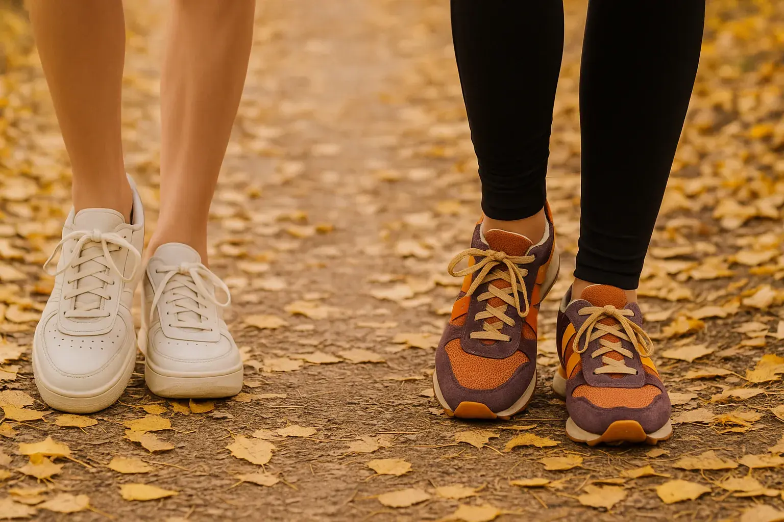 En person i træningsdragt går og jogger udendørs som en del af motion og fitness. Billedet illustrerer bevægelse og en sund livsstil.