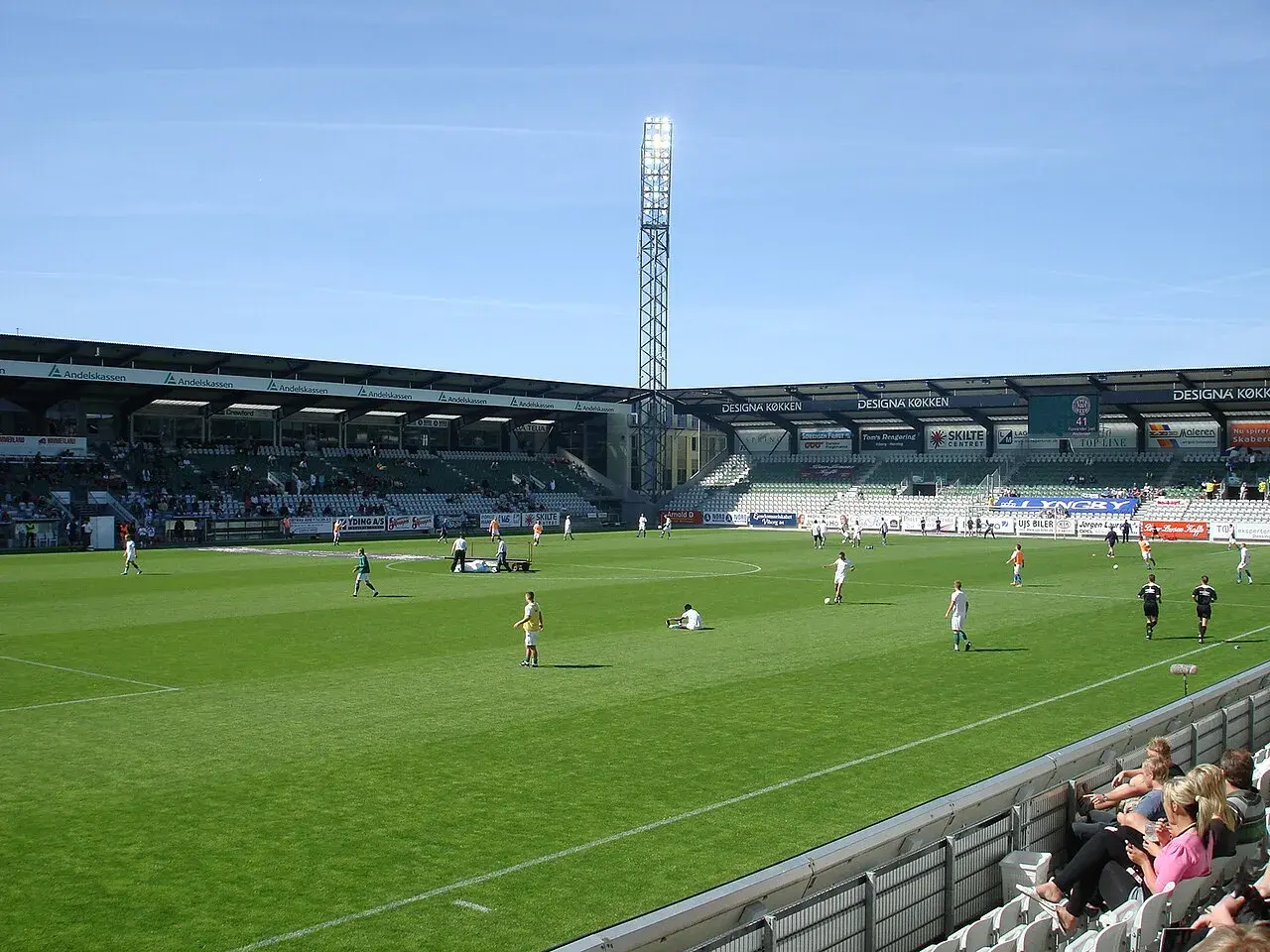 Aerial view of Viborg Stadion, a multi-purpose stadium in Viborg, Denmark.