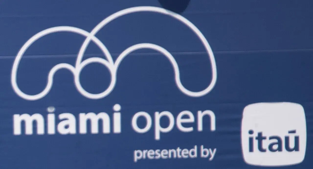 Aryna Sabalenka at the 2025 Miami Open at Hard Rock Stadium in Miami Gardens, Florida.