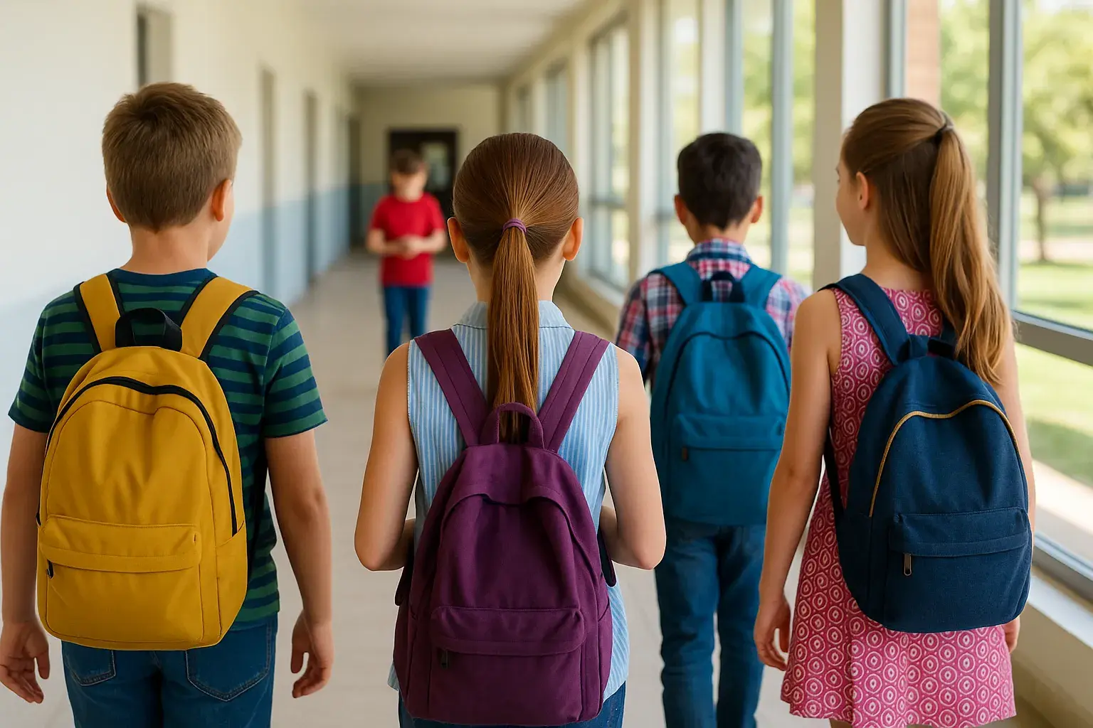 Et Shutterstock stockbillede der viser en skole-relateret scene med børn og skoletaske, hvilket passer til en artikel om skolelivet. Søgeordet Skole indgår i beskrivelsen og i billedets kontekst.