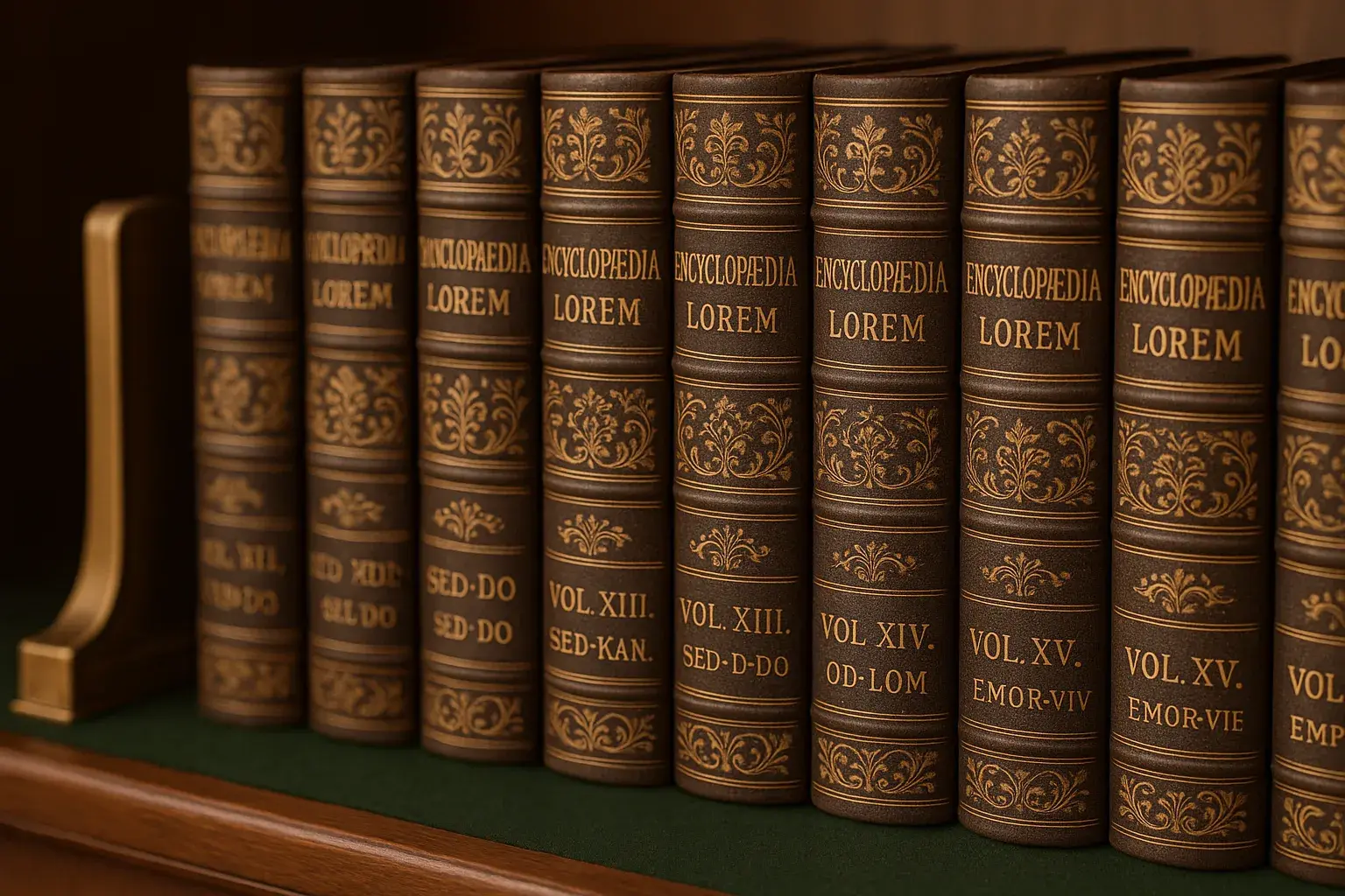 Et billede af bøger og en encyklopædi, fx Encyclopaedia Britannica, der illustrerer temaet bøger og encyklopædi.