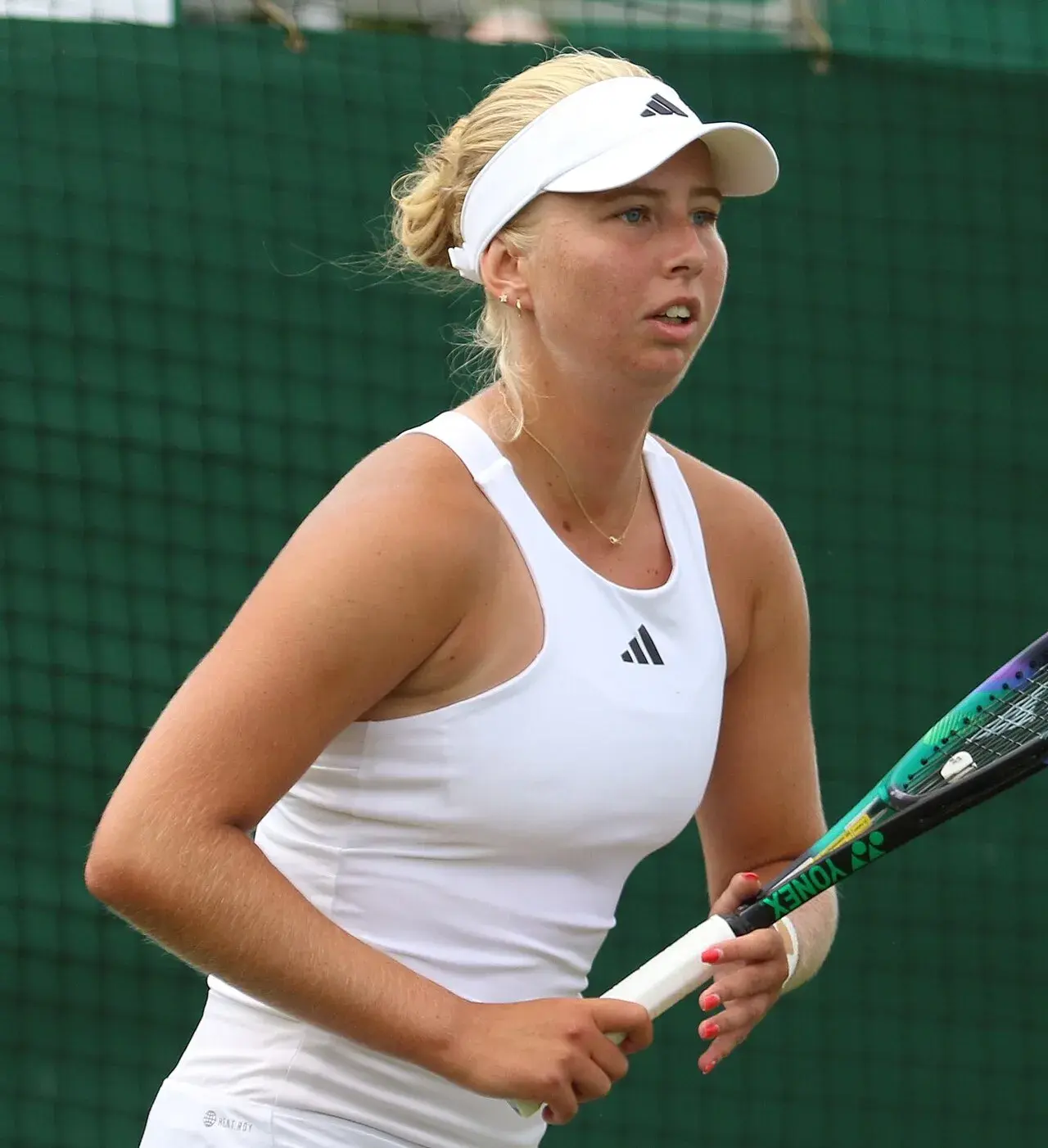 Clara Tauson during the 2023 Wimbledon Qualifying tournament.
