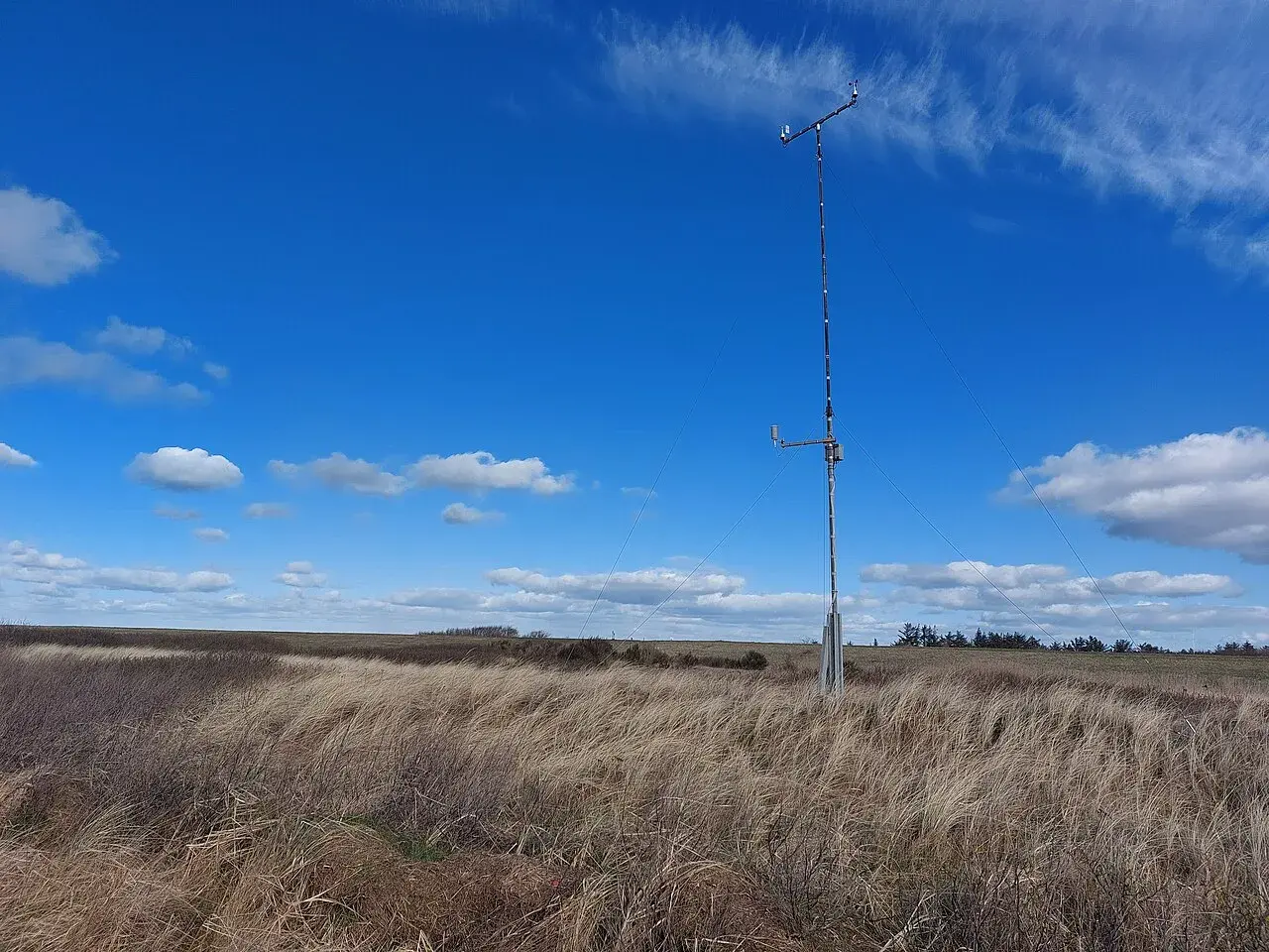 DMIs weather measurement station located near the dunes south of Ebbevejen, Denmark.