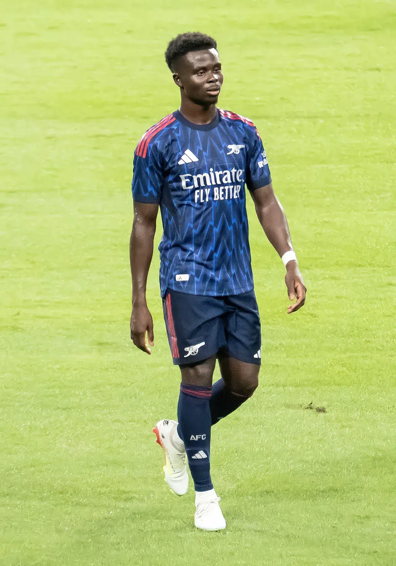 Bukayo Saka ses i Arsenal-trøjen i 2025. Billedet er et portræt af spilleren i kamp-/holdkontekst.