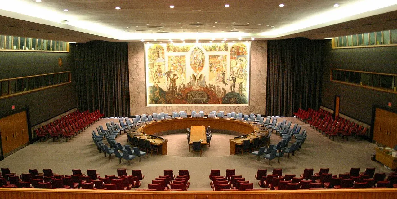 Sikkerhedsrådets kammer i FN’s hovedkvarter i New York. Lokalet er også kendt som “Norwegian Room”.