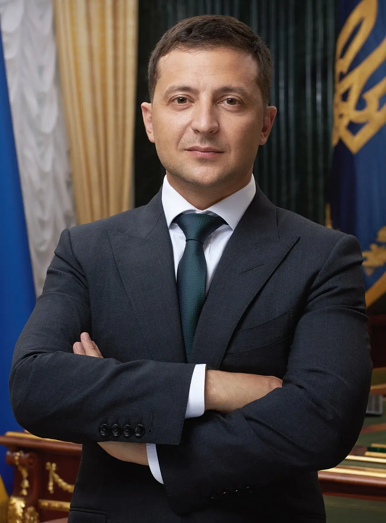 Officielt portræt af Ukraines præsident Volodymyr Zelenskyj. Billedet er velegnet til redaktionel brug.