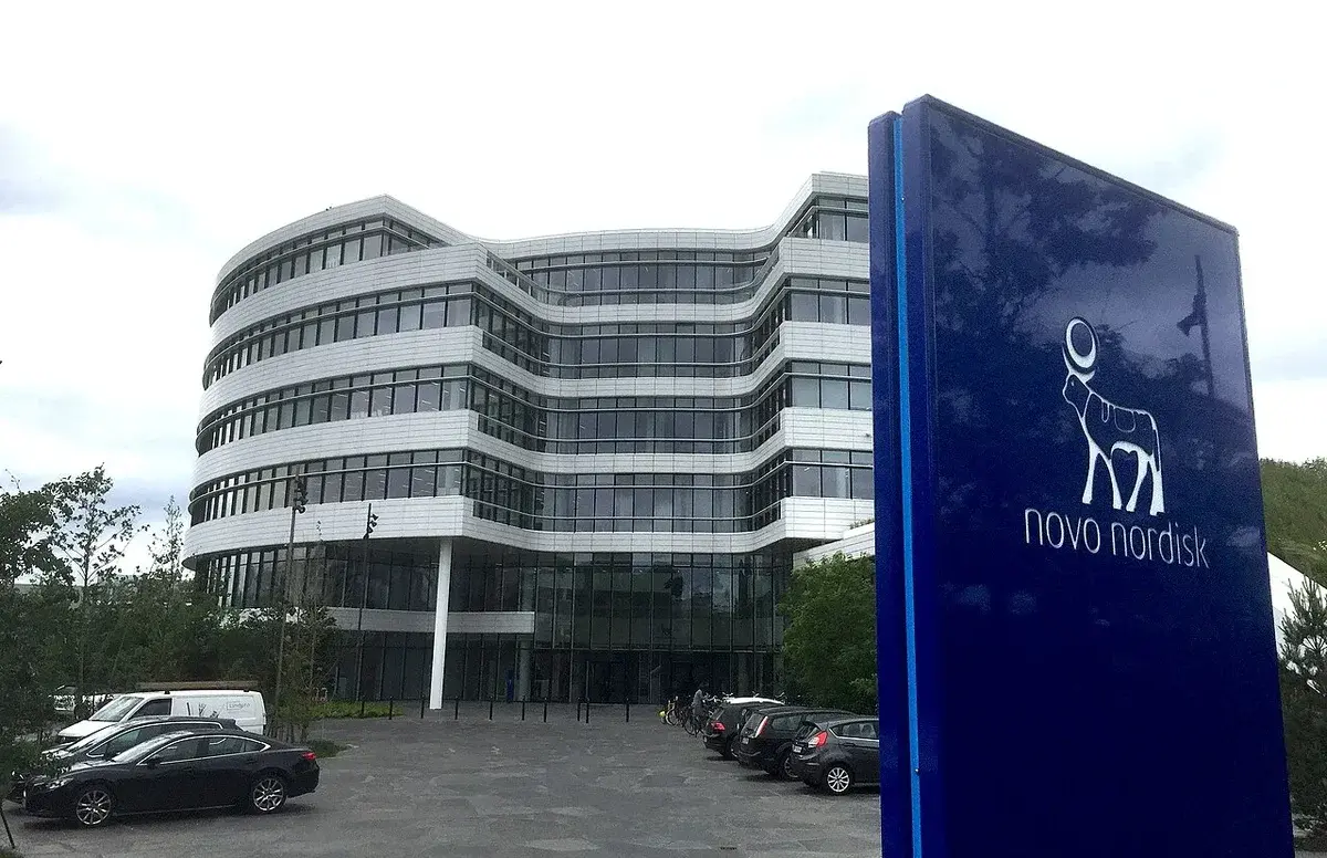 Exterior of Novo Nordisk headquarters building in Bagsværd