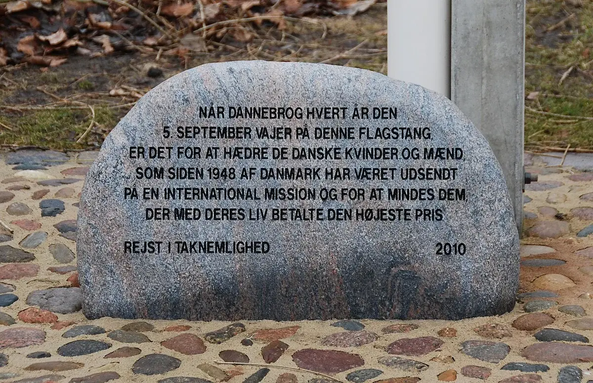 Memorial stone for Denmark's Flag Day for deployed soldiers