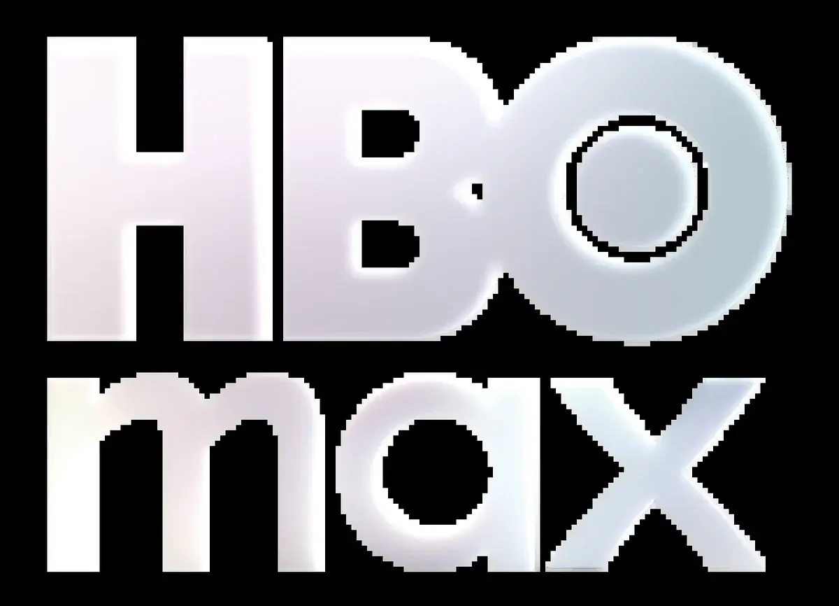 HBO Max logo in a white iridescent style on black.